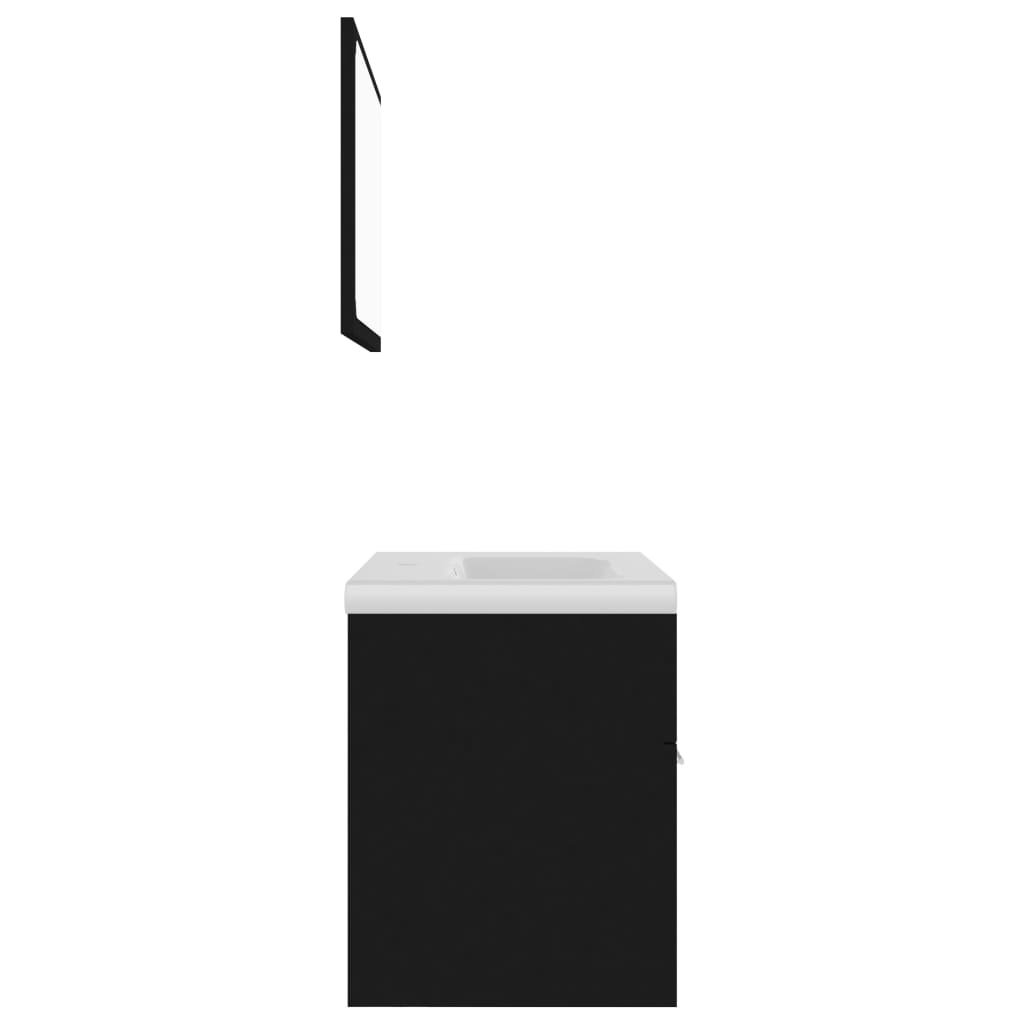 badeværelsesmøbelsæt konstrueret træ sort