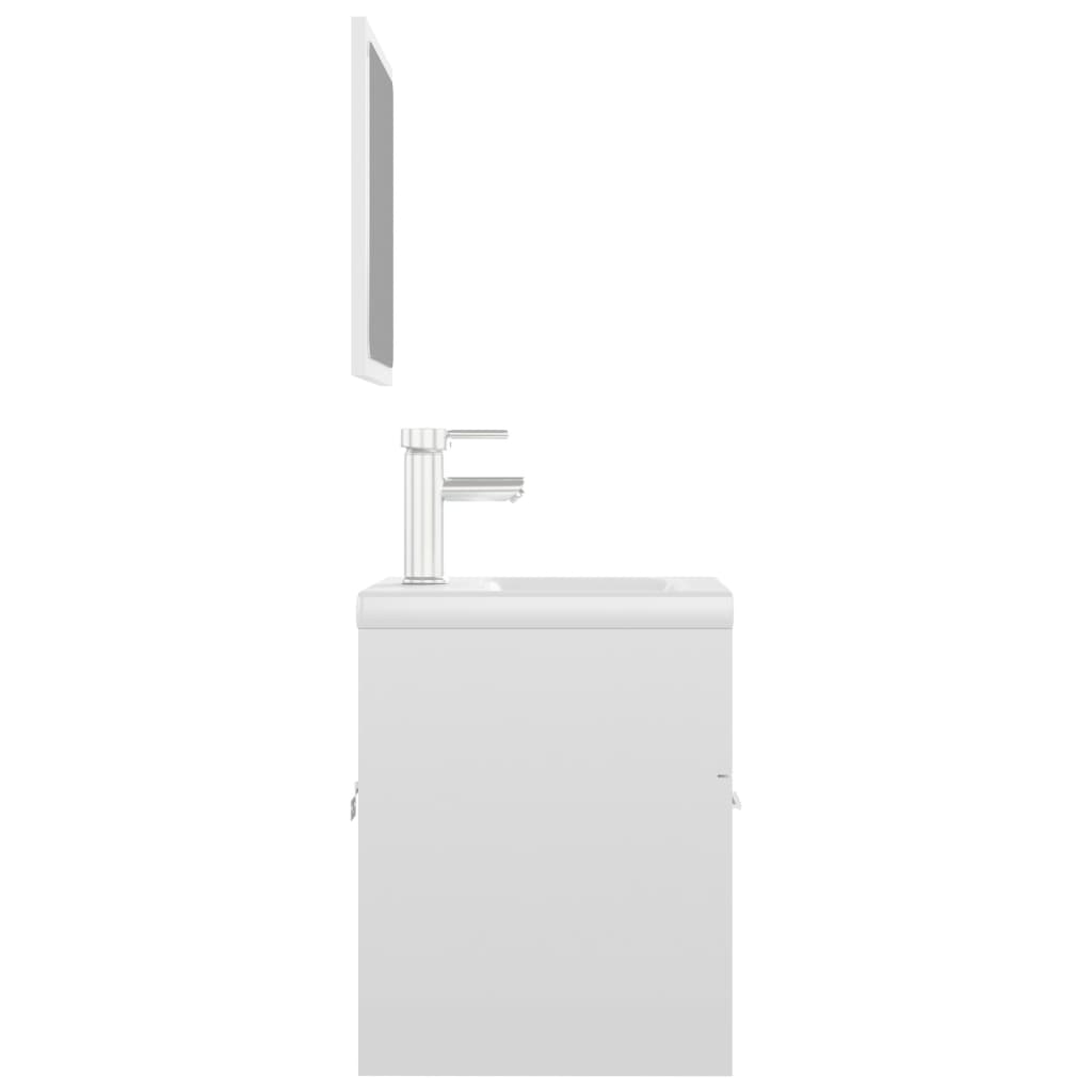 badeværelsesmøbelsæt konstrueret træ hvid højglans