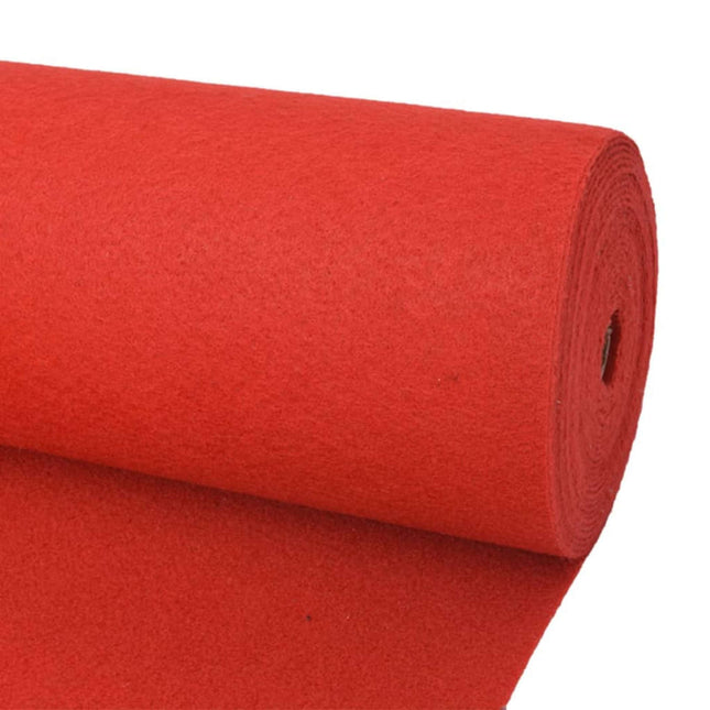 Tæppe Ensfarvet Rød 1,2 x 12 m Polyester