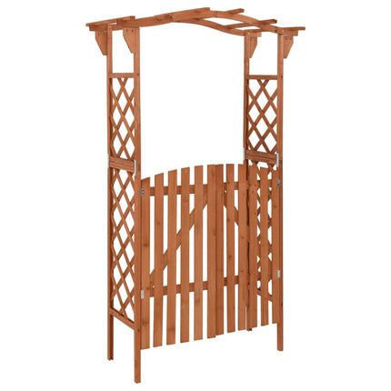 pergola med låge 116x40x204 cm massivt grantræ