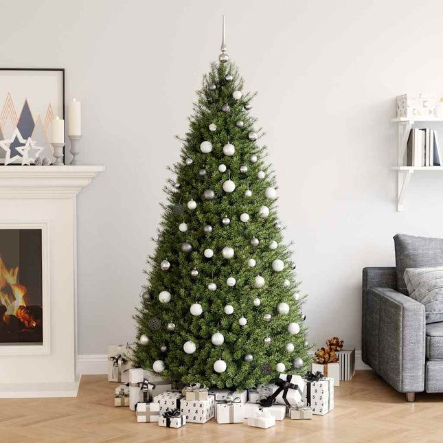 julekuglesæt med topspir 60 dele 150 LED'er hvid og grå
