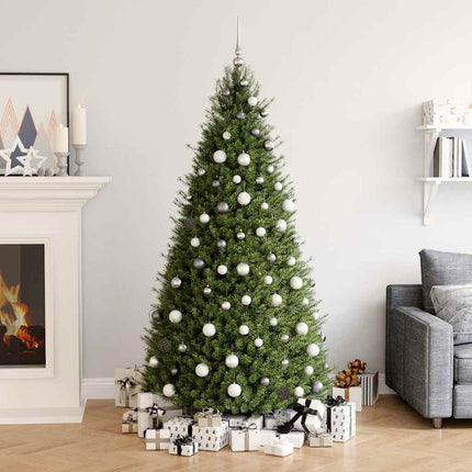 julekuglesæt med topspir 60 dele 150 LED'er hvid og grå