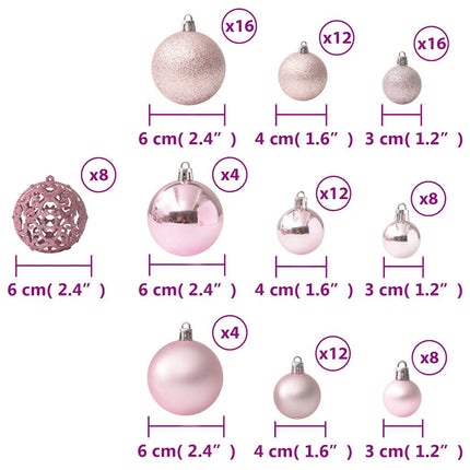 julekuglesæt 100 stk. pink