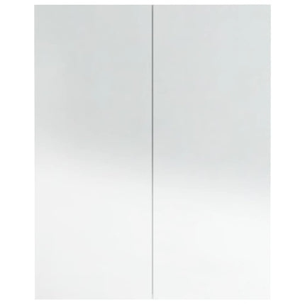 badeværelsesskab med spejl 60x15x75 cm MDF skinnende hvid