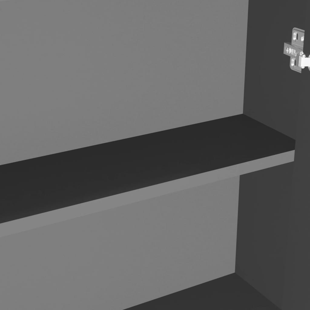 badeværelsesskab med spejl 60x15x75 cm MDF antracitgrå