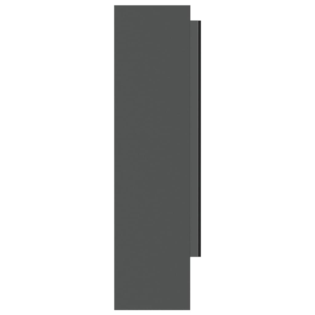 badeværelsesskab med spejl 80x15x60 cm MDF grå