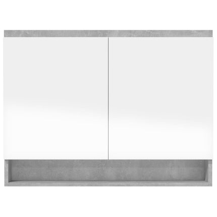 badeværelsesskab med spejl 80x15x60 cm MDF betongrå