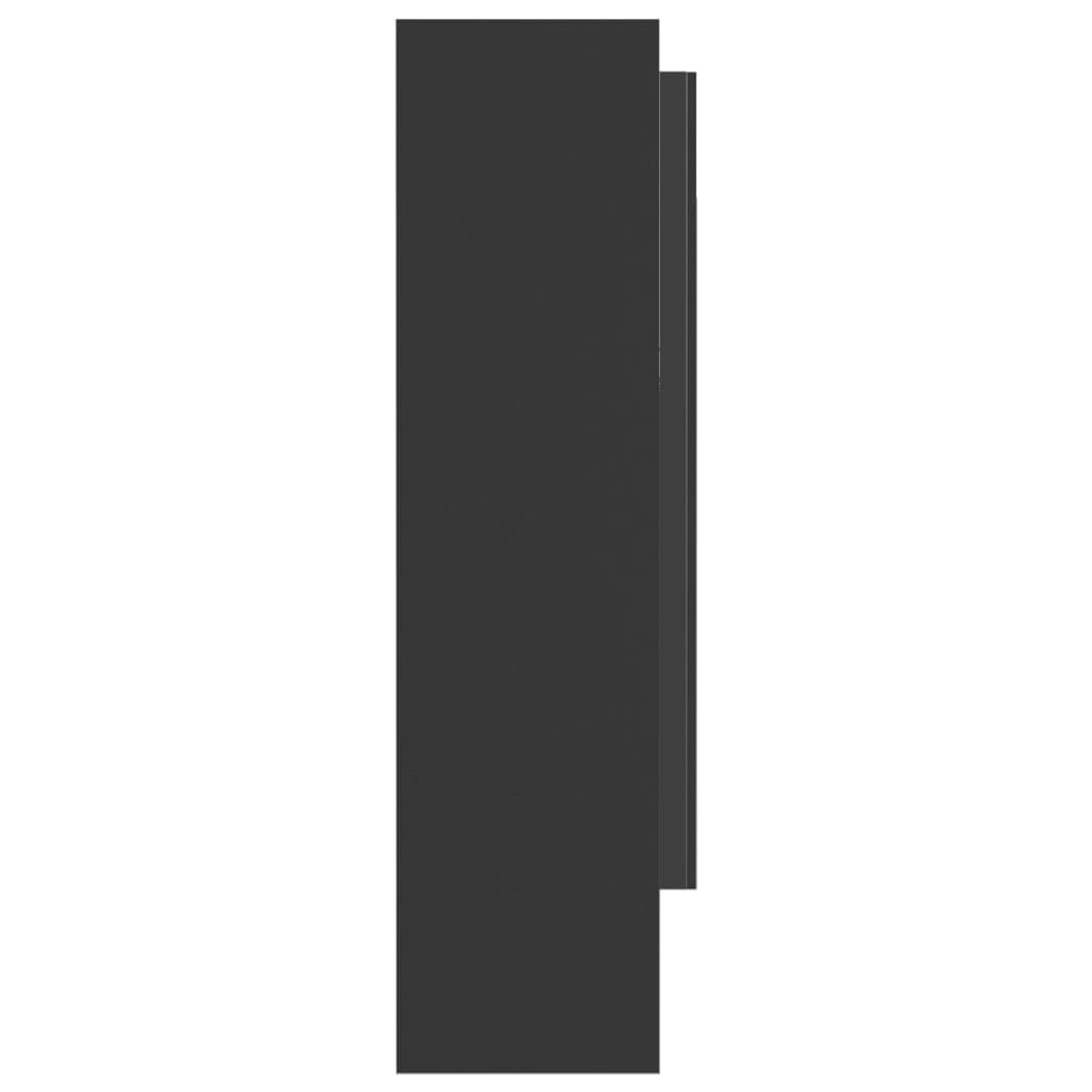 badeværelsesskab med spejl 80x15x60 cm MDF grå