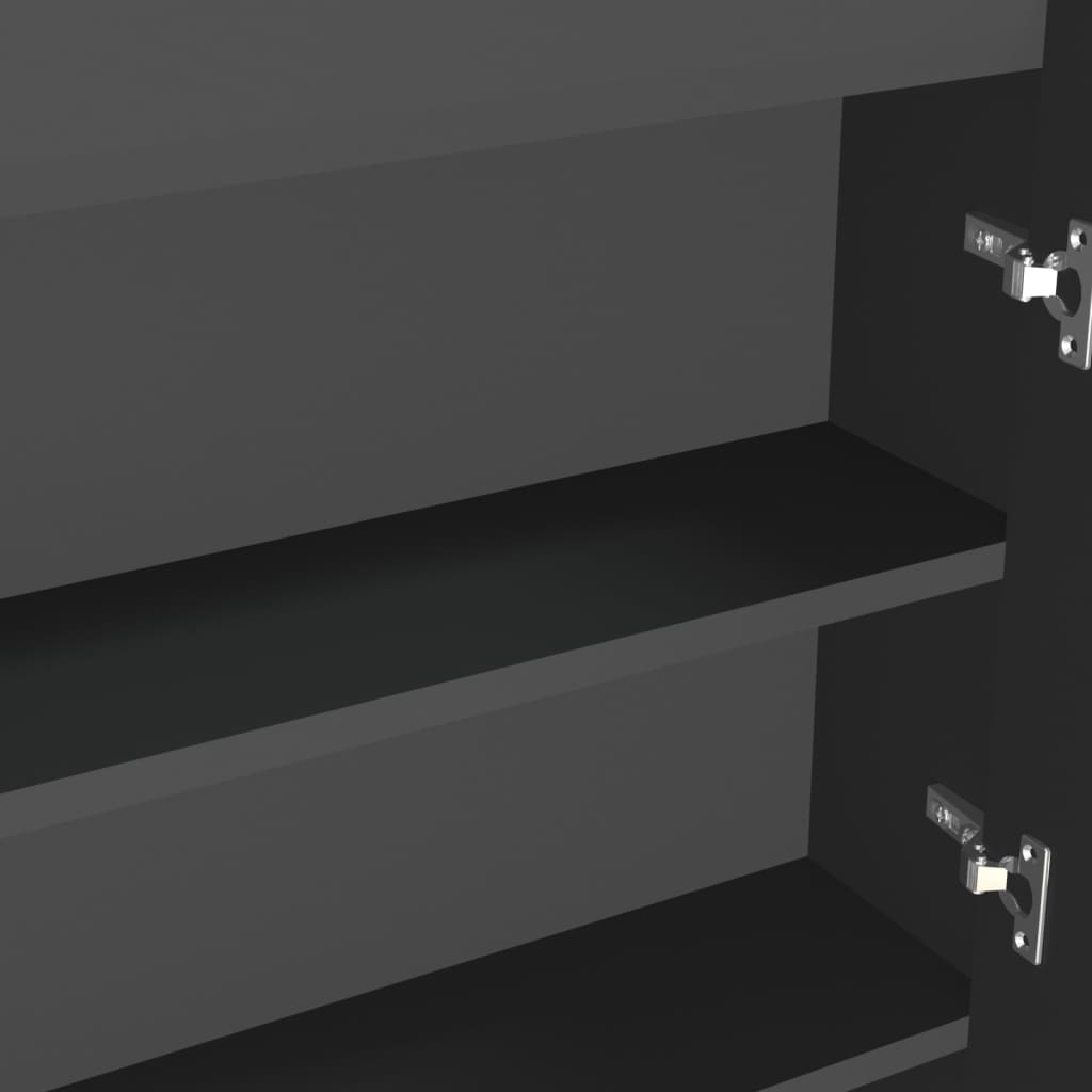 badeværelsesskab med spejl 80x15x60 cm MDF grå