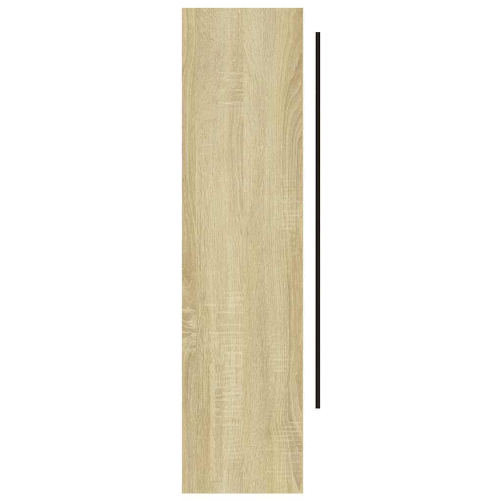 badeværelsesskab med spejl 80x15x60 cm MDF hvid og eg