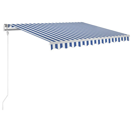 markise 300x250 cm automatisk betjening blå og hvid