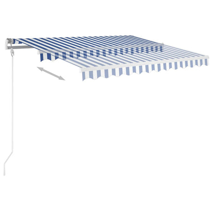 markise 300x250 cm automatisk betjening blå og hvid