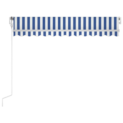 markise 300x250 cm automatisk betjening blå og hvid