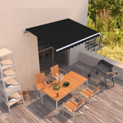 markise 300x250 cm automatisk betjening antracitgrå