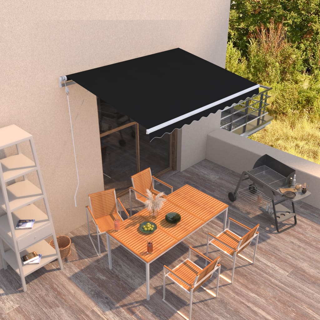 markise 300x250 cm automatisk betjening antracitgrå