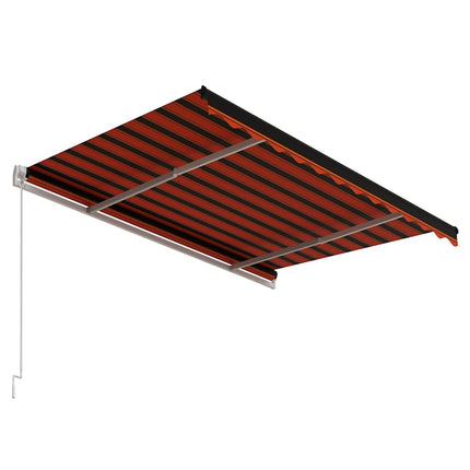 markise 300x250 cm automatisk betjening orange og brun