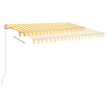 markise m. LED 350x250 cm manuel betjening gul og hvid