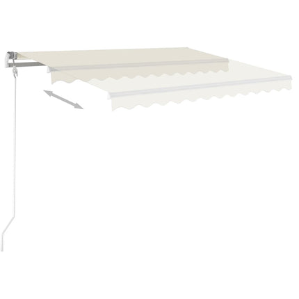 markise m. LED + vindsensor 350x350 cm automatisk cremefarvet