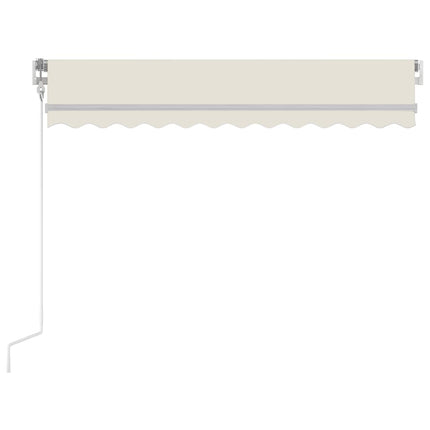 markise m. LED + vindsensor 350x350 cm automatisk cremefarvet