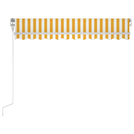 markise m. LED + vindsensor 350x250 cm automatisk gul og hvid