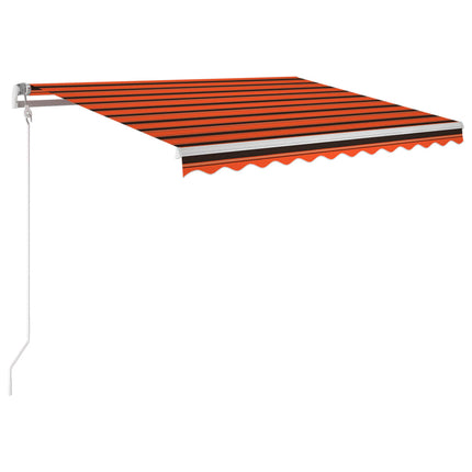 markise m. LED + vindsensor 350x250 cm automatisk orange/brun