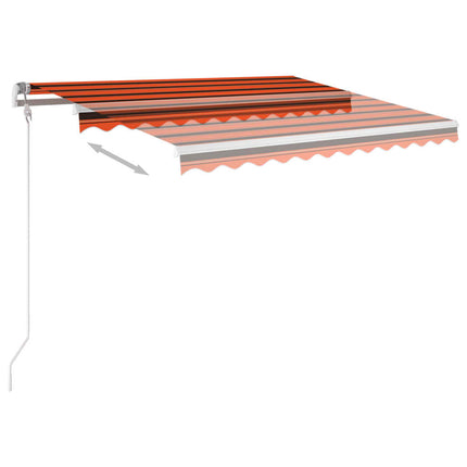 markise m. LED + vindsensor 350x250 cm automatisk orange/brun