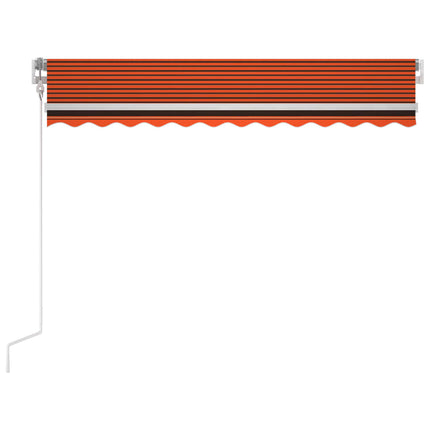 markise m. LED + vindsensor 350x250 cm automatisk orange/brun
