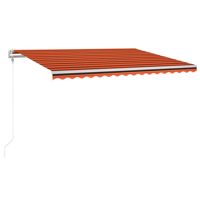 markise m. LED + vindsensor 400x300 cm automatisk orange/brun