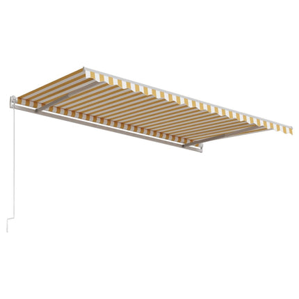 markise 450x300 automatisk betjening gul og hvid