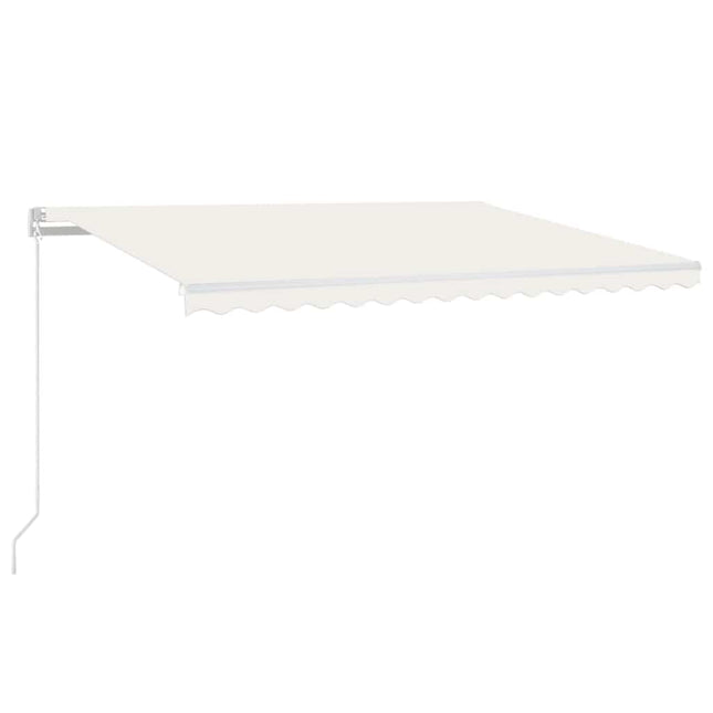 markise m. LED + vindsensor 450x300 cm automatisk cremefarvet