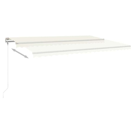 markise m. LED + vindsensor 500x300 cm automatisk cremefarvet