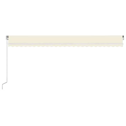 markise m. LED-lys 600x300 cm manuel betjening cremefarvet