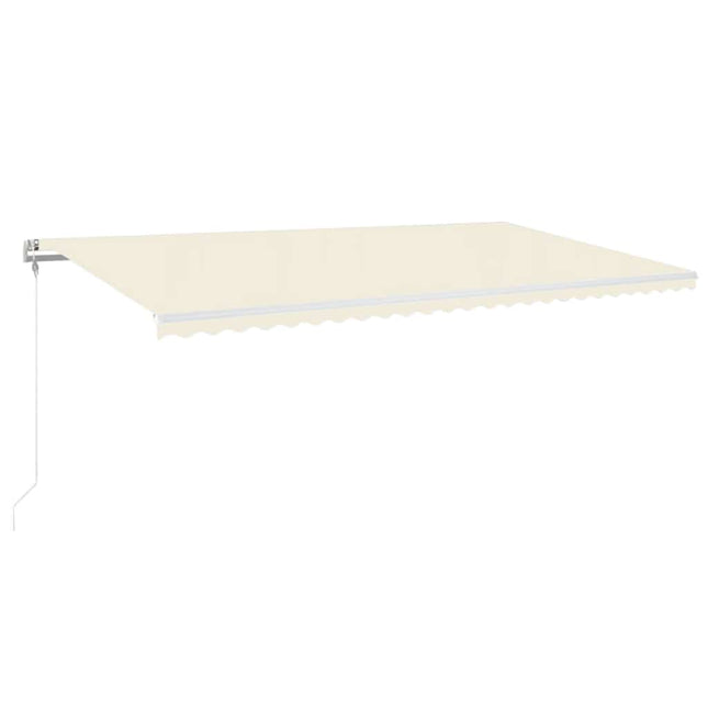 markise m. LED + vindsensor 600x300 cm automatisk cremefarvet