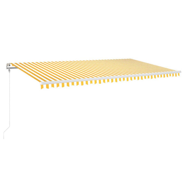 markise m. LED + vindsensor 600x300 cm automatisk gul/hvid