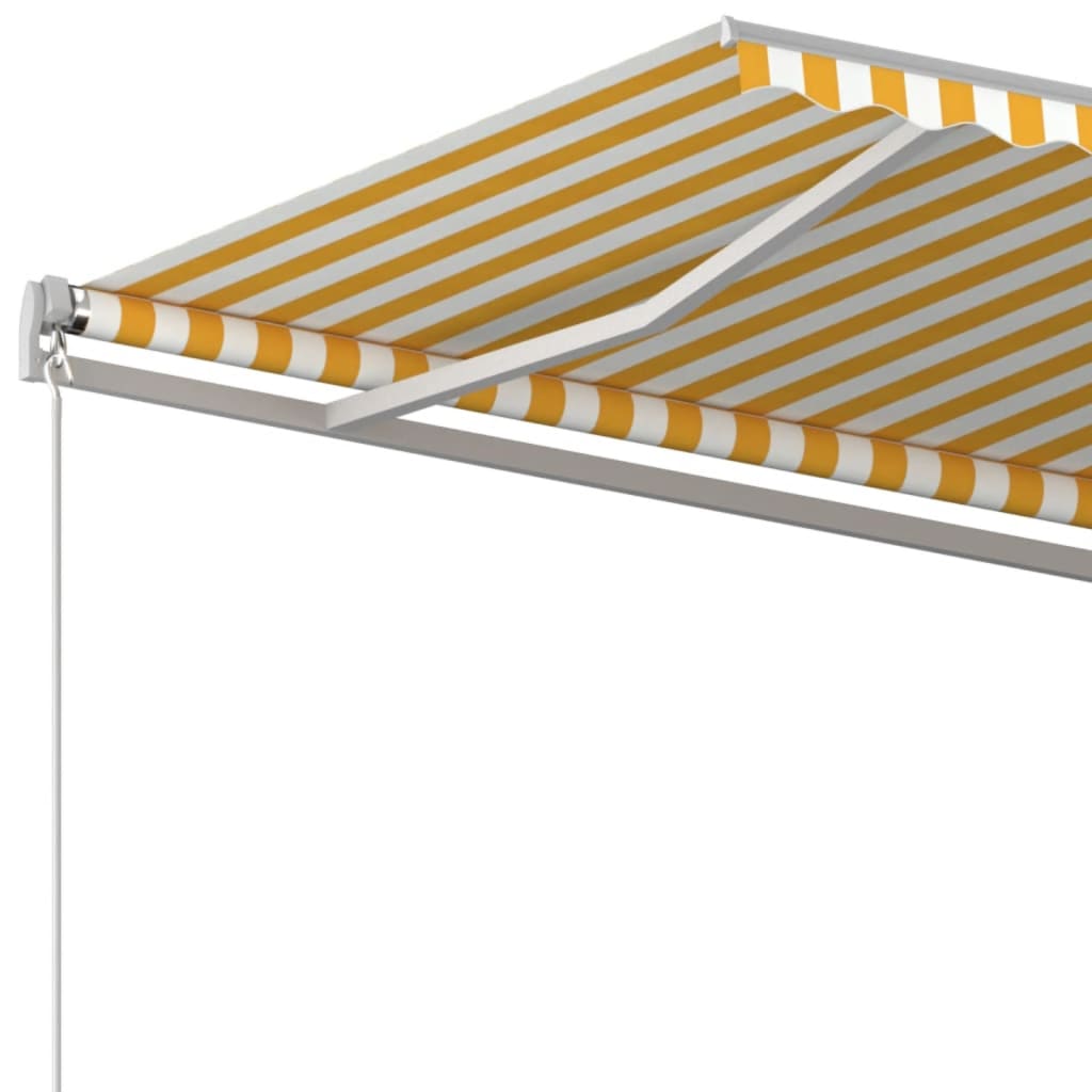 markise 450x350 cm manuel betjening gul og hvid