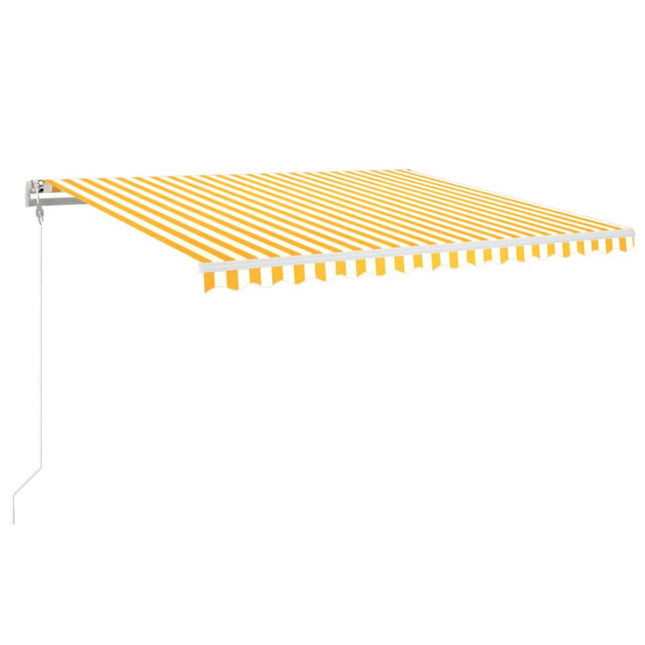 markise 450x350 cm automatisk betjening gul og hvid