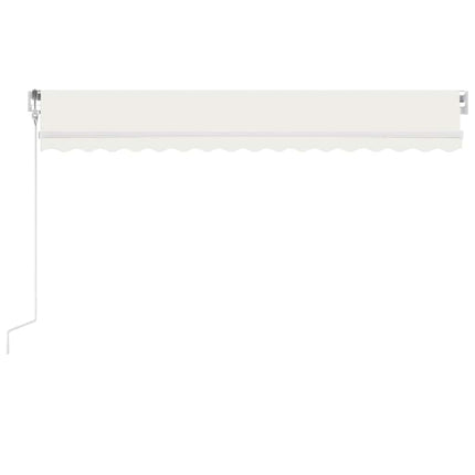 markise m. LED + vindsensor 450x350 cm automatisk cremefarvet