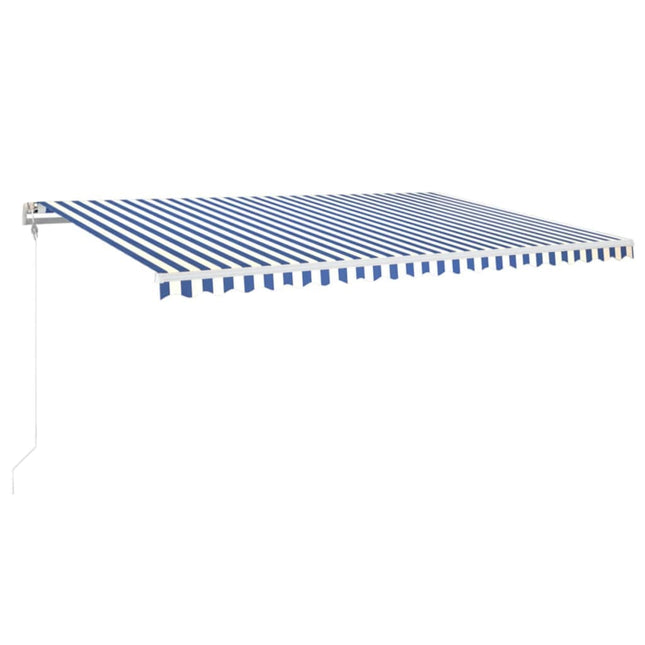 markise 500x350 cm automatisk betjening blå og hvid