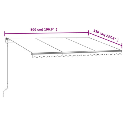 markise 500x350 cm automatisk betjening cremefarvet