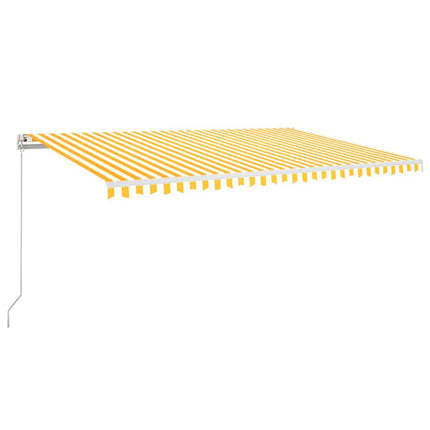 markise 500x350 cm automatisk betjening gul og hvid