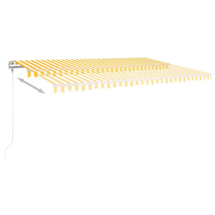 markise 500x350 cm automatisk betjening gul og hvid