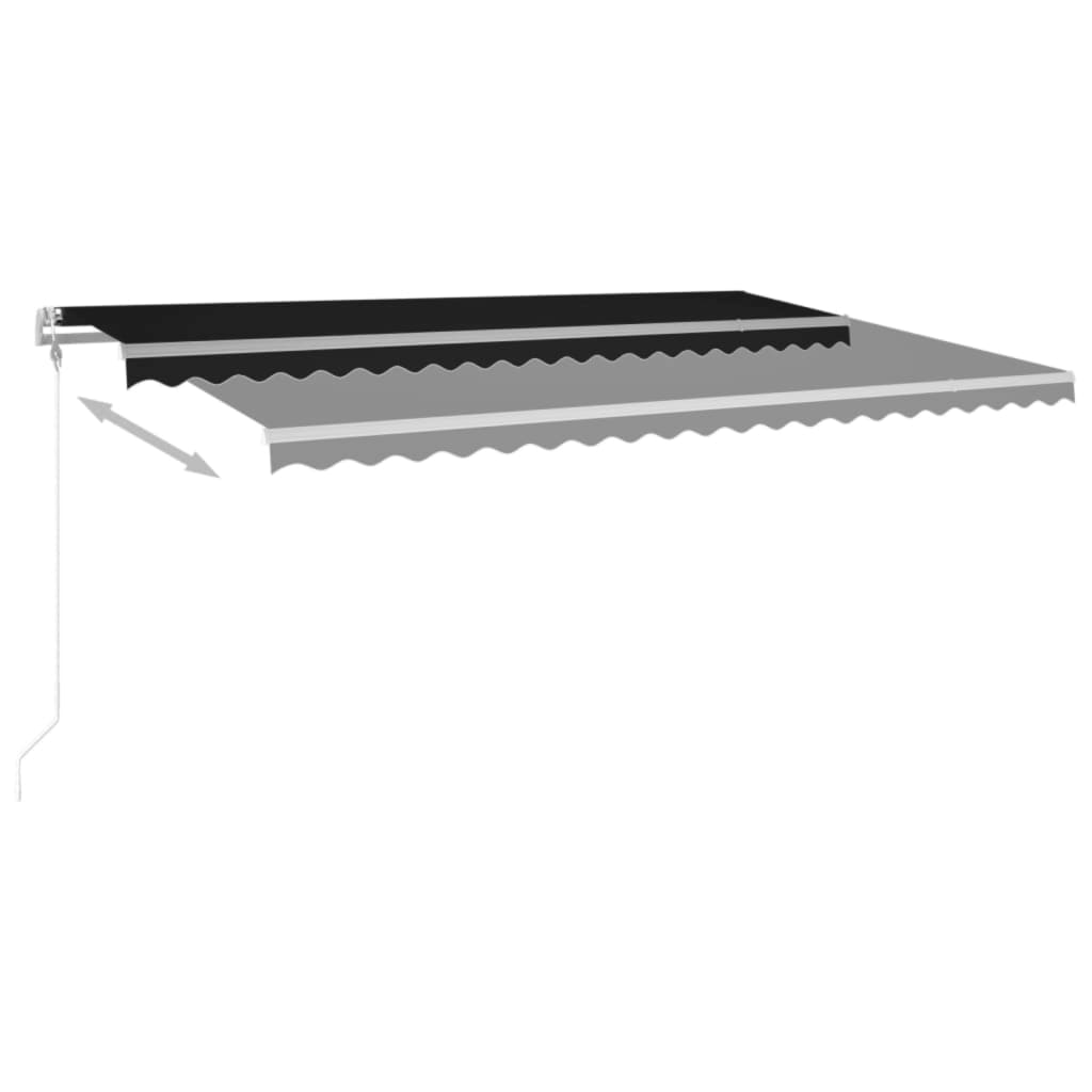 markise 500x350 cm automatisk betjening antracitgrå