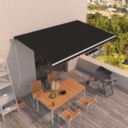 markise 500x350 cm automatisk betjening antracitgrå