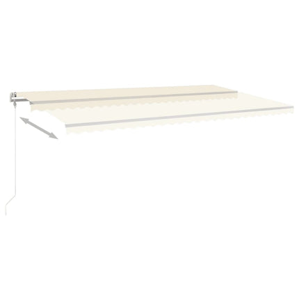 markise m. LED + vindsensor 600x350 cm automatisk cremefarvet
