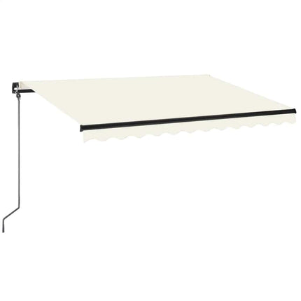 markise m. LED-lys 350x250 cm manuel betjening cremefarvet