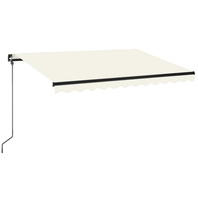 markise m. LED-lys 350x250 cm manuel betjening cremefarvet