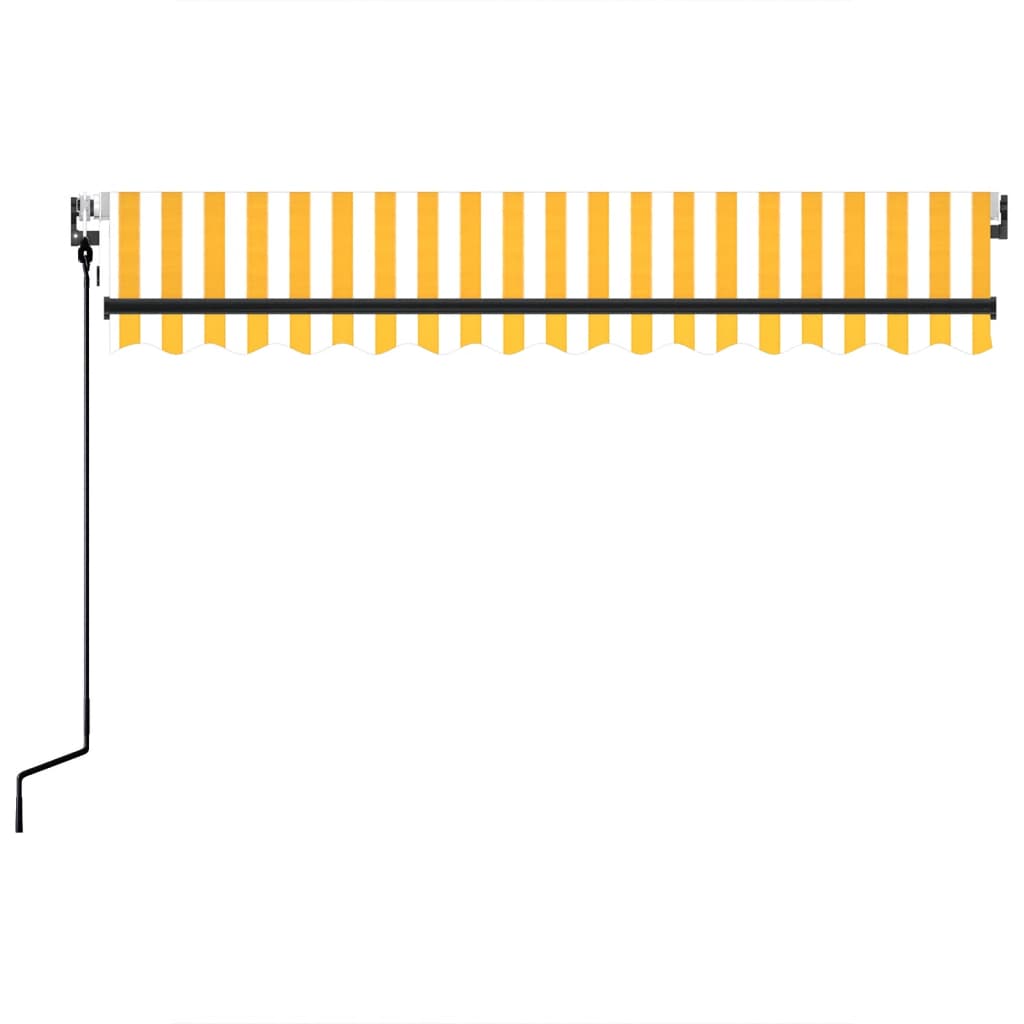 markise 350x250 cm automatisk betjening gul og hvid