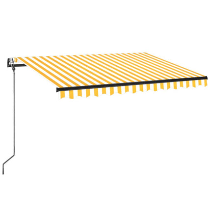 Udtrækkelig markise Gul og Hvid 350 x 250 cm Polyester