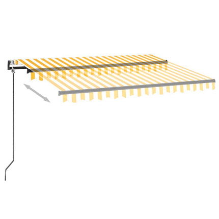 Udtrækkelig markise Gul og Hvid 350 x 250 cm Polyester