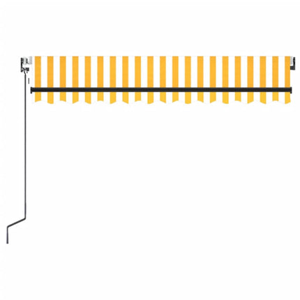 Udtrækkelig markise Gul og Hvid 350 x 250 cm Polyester